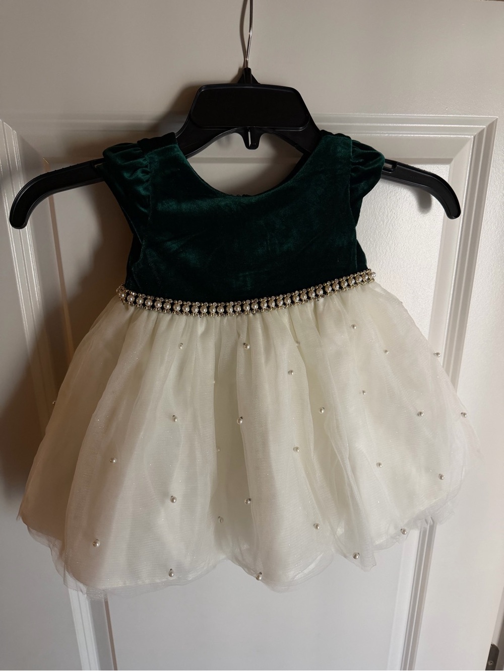 American Princess Emerald Green Velvet Baby Dress